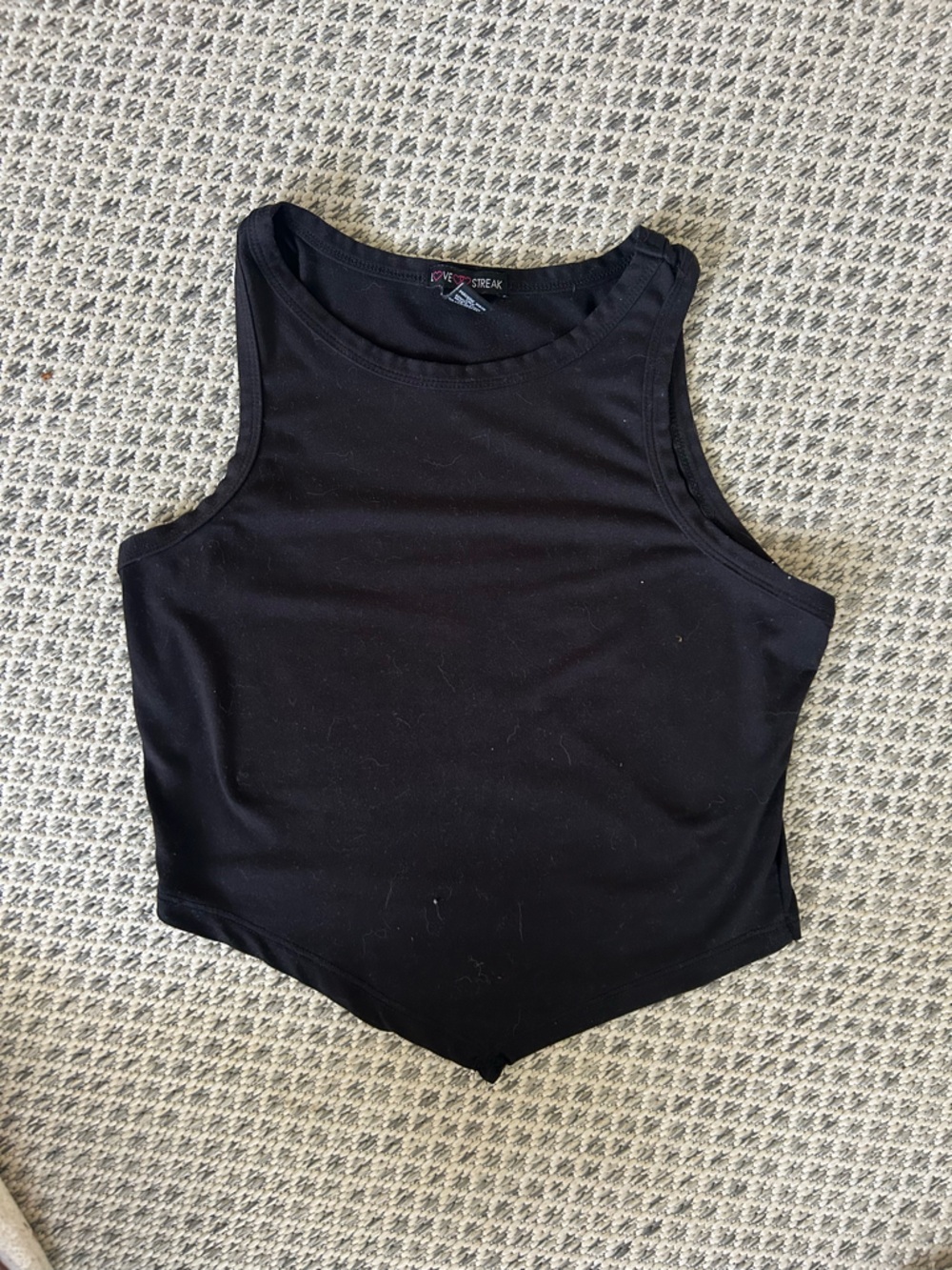 Black Sleeveless Crop Tank Top